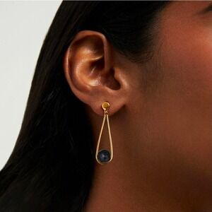 Dean Davidson Mini Ipanema Black Onyx Gold Drop Earrings Quiet Luxury  $265